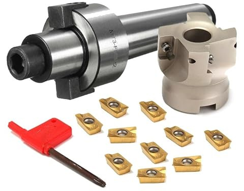 JoyousMall MT3 for morse Taper Face Mill Cutter BAP400R 50mm with APMT1604 Inserts for Steel Roughing and Plane Machining