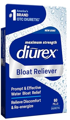 Diurex Bloat Reliever | Relieve Water Bloat, Puffiness, Swelling & Fatigue | Re-Energize | Maximum Strength | 60 Count