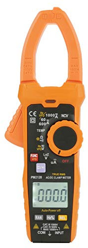Pinza Amperometrica, Akozon PM2128 Multimetro Digitale Pinza Amperometrica AC/DC Professionale 6000 Conti NCV Hz Ohm Misurare Corrente, Tensione, Frequenza, Resistenza, Capacità e Temperatura