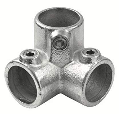 GIUNTO A 3 VIE AD ANGOLO IDRAULICO STILE INDUSTRIALE PER TUBO TONDO DIAMETRO 28-35 mm PER AGGANCIO A 'T' PER LA CREAZIONE DI STRUTTURE IN FERRO (28 mm)