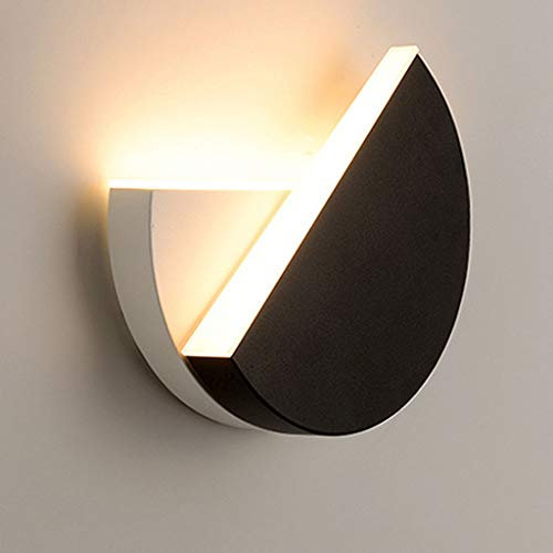 Runde Einfache Wandlampen 360 Grad Drehbare Schmiedeeisen Wandleuchte Kreative Mode Schwarz Und Weiß Acryl Wandleuchten Schlafzimmer Büro Wohnzimmer Nacht Studie Hotel Hotel Gang Wandbeleuchtung