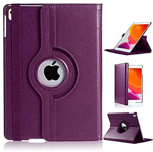 DN-Technology 10.2 inch iPad Case For iPad 9th / 8th / 7th Generation Case 360° Rotating Viewing Angle Protective Smart Folio Cover For Apple iPad 10.2 inch 2021/2020 / 2019 (PURPLE)