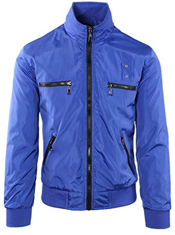 Giubbotto Uomo Impermeabile Leggero Giacca a Vento Slim Fit Elegante Blu Nero Verde (Blu Cobalto, 4XL)