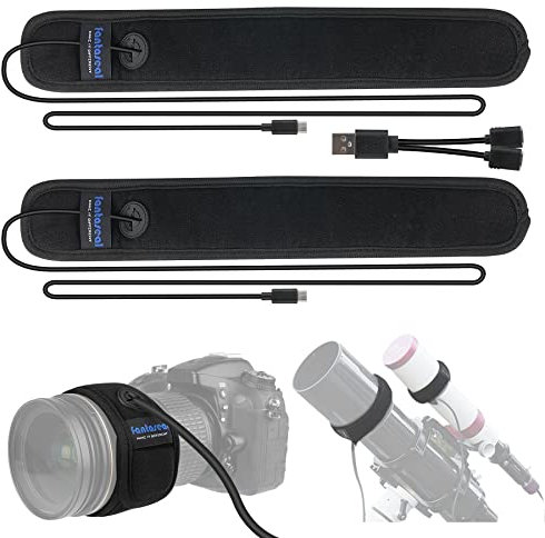 USB Fast-warm 2in1 XL Spliceable Astronomical Telescopes DSLR Camera Lens Active Anti Fog Dew Heater Shield Strap, Warmer Bands Strip for Canon Nikon Sony Gskyer Celestron(Max 6 inch/180mm Diameter)