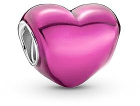 PANDORA Metallic Rosafarbenes Herz Charm aus Sterling-Silber, 799291C03