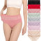 HAVVIS Damen-Slips Unterwäsche Baumwolle hohe Taille Bauchkontrolle Rose Jacquard Damen-Slip Multipack (L, B01-8er Pack - Mehrfarbig)