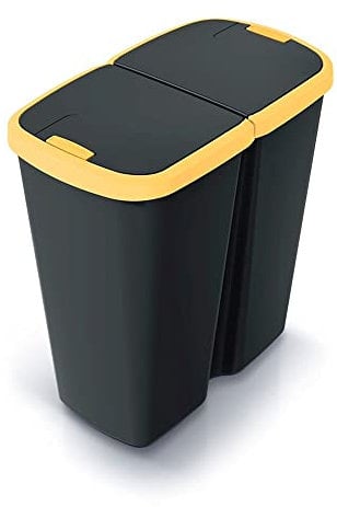 KEDEN Poubelle avec 2 couvercles indépendants 50L Compacta Q duo 54x24x56 cm