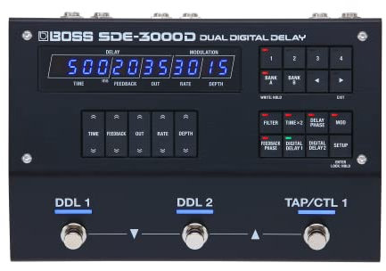 BOSS SDE-3000D Dual Digital Delay Pedal | Klassisch-warmes Digital Delay auf Basis des SDE-3000 | 2 voll-ausgestattete Delays | Unabhängige Parameter, Mono/Stereo-Modulation & Panning