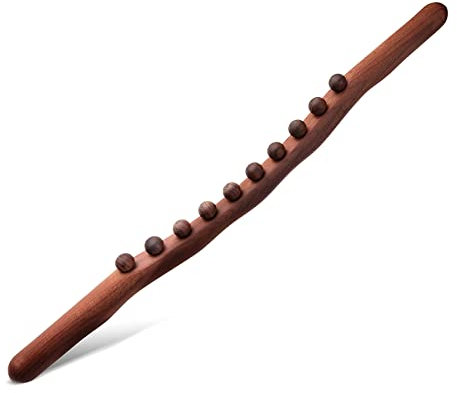 TRITAM 10 Beads Guasha Scraping Stick Wooden Massage Tools for Neck and Back Pain Stomach Body Shaping Anticellulite Leg