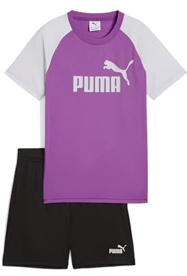 PUMA Jungen ESS No.1 Logo Poly Tee and Shorts Set B Gestrickte Anzüge, Wild Berry, 140