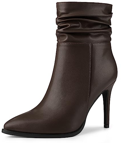 Perphy Women Dressy Slouch Pointed Toe Stiletto Heel Ankle Bootie Boots
