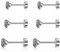 Artskin 3 Pairs Titanium Women Stud Earrings Girls CZ Cubuic Zirconia Hypoallergenic Flat Back Colorful Silver Men Earring Studs Set for Cartilage 3mm-5mm