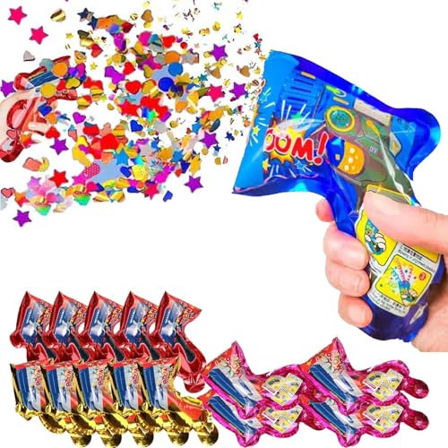 Scinzene 14 Stück Konfettikanone Biologisch Abbaubar – Umweltfreundliche Bunte Konfetti Kanone für Partys, Hochzeiten, Geburtstagsfeiern und Besondere Anlässe