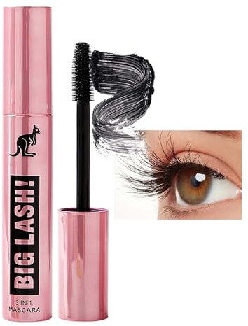 Wimperntusche Schwarz für Extrem Lange Wimpern, Mascara Nicht Verklumpend & Wasserfest, Telescopic Mascara Wischfest & Langanhaltende, Wimperntusche für Curl & Voluminöse Wimpern, 10ml