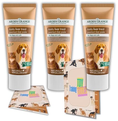 TDY Bundle Arden Grange Liver Paste for Dogs & Cats - Grain-Free Dog Pate with Nutrient-Rich Liver - Ideal Training Aid, Medication Administering Solution, 3x75g TDY Bundle With Training Guides