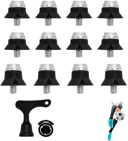 Colaren 12PCS Metal Studs Football Boots with Wrench, Metal Tipped Plastic Replacement Studs for Adidas Football and Rugby Boots