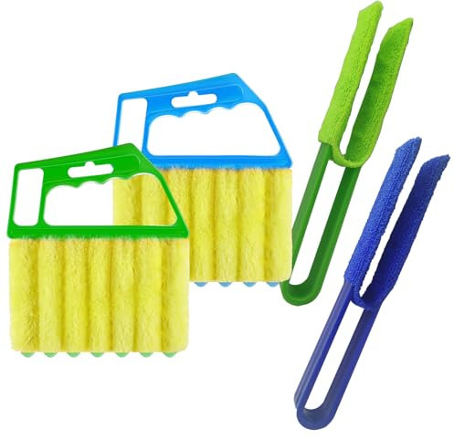 4 Piece Set Blind Cleaner, Venetian Blind Cleaner Tool, Damp Duster, Venetian Blind Cleaner, Blinds Cleaner, For Remove Dust, Air Conditioning Fan Blades, Central Air-Conditioning, House Cleaning