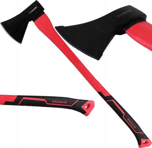 Schmith - Ascia con impugnatura in fibra di vetro 2 kg - Ideale per legna da ardere - Resistente - Ergonomico - Robusto - Forestale