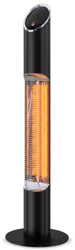 Portable Infrared Heater, Outdoor Electric Patio Heater, Heaters for Outdoor/Indoor Use, Standing Heaters for Patio, Garage, Backyard, 2000W, Black