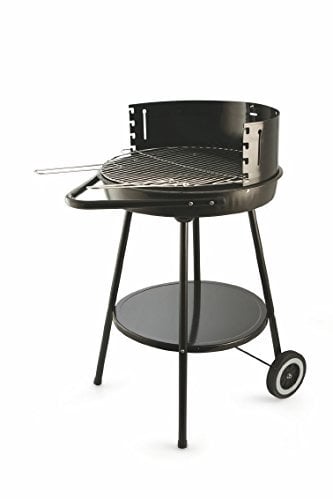 Galileo Casa 2414759 Barbecue con Ruote, Tondo, 50 x 82 cm, Nero, Acciaio