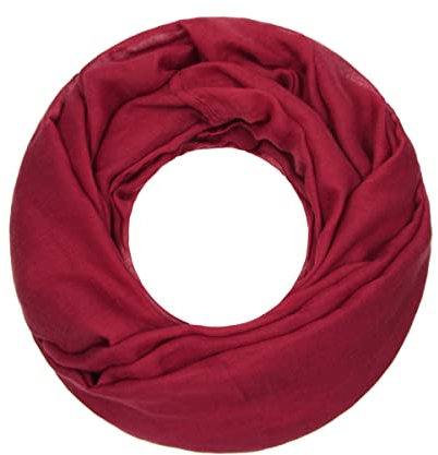 Majea Loop Cary Basic Schal Tuch Damen-schal Schlauchschal Rundschal Halstücher uni unifarben Loopschal einfarbig, Cherry 1, 170x80