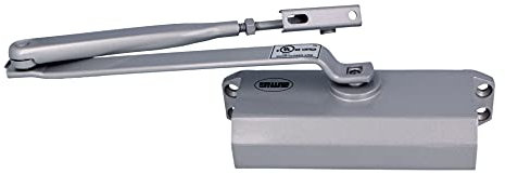 Amig - Ferme-porte pour fermeture automatique de porte de poids max 40 kg et largeur max 85 cm | En aluminium fini argent | Empêche les accidents dus aux supports ou courants d'air | Vis incluses