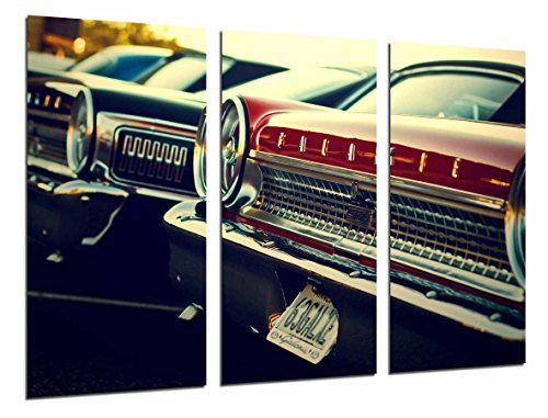 Wandbild - Oldtimer, Ford Galaxy, 97 x 62 cm, Holzdruck - XXL Format - Kunstdruck, ref.26605