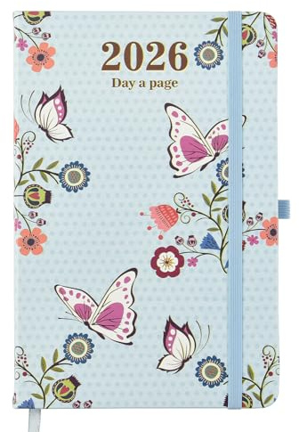 Diary 2026 Day a Page A5 Personal Organizer Diary Soft Padded Cover with Full Page of Saturday & Sunday by Arpan (Light Blue)