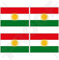 KURDISTAN Flagge, Kurd Alaya Rengîn Kurdisch 50mm Auto & Motorrad Aufkleber, x4 Vinyl Stickers
