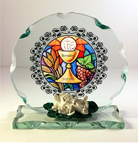 First Holy Communion, Chalice, Cut Glass Plaque Gift Personalised Keepsake