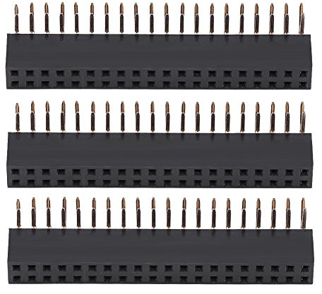 right angle rpi gpio female header ◈ Akozon 3pcs 2 x 20 Pins Broches à Une rangée de Pas de 2,54 mm - Embases de connecteur Connecteur Femelle,en-têtes de Broches Femelle