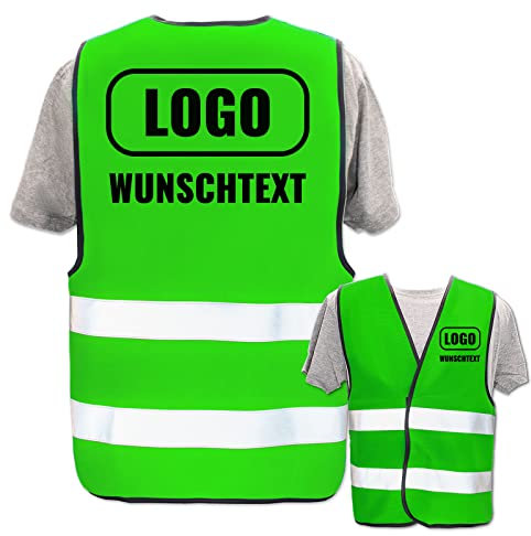PixiPrints.com Warnweste ohne Druck * Farbe + Größe: Neon Grün (XL/XXL) * Markenware * echte Leuchtstreifen * viele Farben und Größen