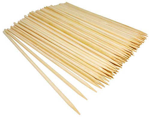 Brochetas de bambú natural, pinchos de madera, brochetas, brochetas cortas, brochetas de madera MOCUMEI para brochetas de frutas, aperitivos, fuente de chocolate, cóctel (6 pulgadas (paquete de 100))