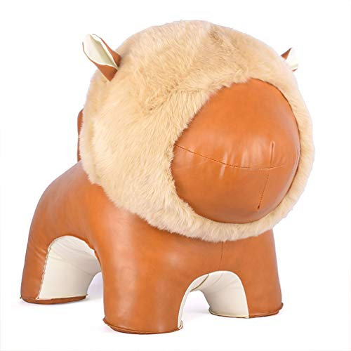 KUANDARGG Süß Löwe Tierhocker, Dekohocker Für Kinder, Massivholz Holzbeine, Kinderhocker Tiere, Stark Und Robust, Größe: 101 * 46 * 64cm, Tragfähigkeit: 150kg Geschenk