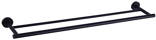 kimzcn 91,4 cm (36 Zoll), Mattschwarz, doppelte Badetuchstange, SUS 304 Edelstahl, Handtuchhalter für Badezimmer Wandmontage