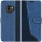 Mulbess für Samsung Galaxy S9 Hülle, Handyülle Leder mit Kartenfach, Klapphülle mit Magnetverschluss, Flip Case Etui Handytasche Schutzhülle, Stilvoll Diamant Blau