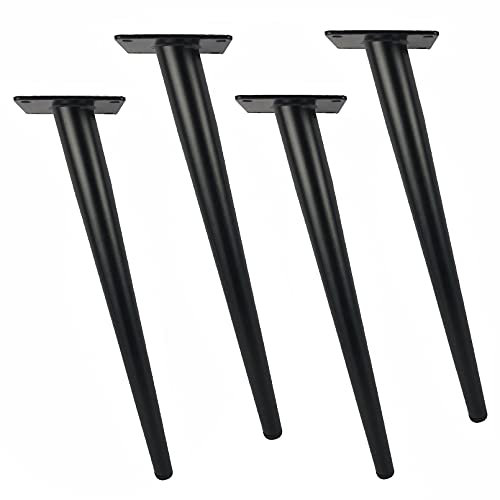 Möbelfüße 4 Stück,Eisen Schwarz Möbel Tischbeine,Konisch Schräg Möbelbeine Metall Füße,Sofafuss Tischgestell,für Kaffeetisch Fernsehschrank Sofa Lehrstuhl Schrankbeine Ersatz (45cm/17.7inch,Oblique)