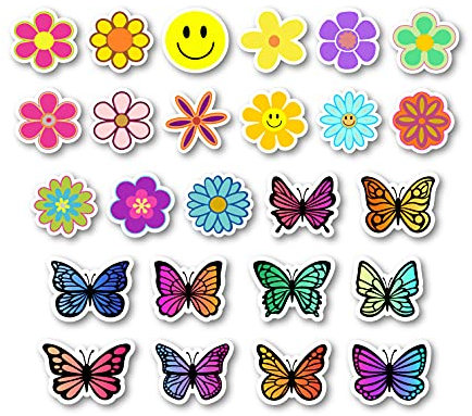 Epic Modz Wheelie Bin Flowers and Butterflies Vinyl Decal Stickers Pack