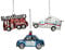 Christbaumschmuck Glas Rettungsdienst 11cm x 3 Stück Fahrzeuge Autos mundgeblasen bunt