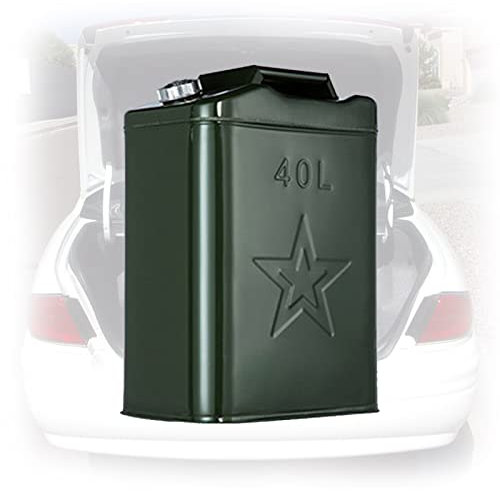 BHBXZZDB bidon d'essence pour Carburant et Huile avec Bec verseur pour Carburant et Huile, Bidon en métal, Vert