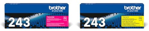 Brother TN-243M Tonerkassette, Magenta & TN-243Y Tonerkassette (für DCP-L3510CDW, DCP-L3550CDW, HL-L3210CW, HL-L3230CDW, HL-L3270CDW, MFC-L3710CW, MFC-L3730CDN, MFC-L3750CDW und MFC-L3770CDW) gelb