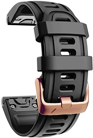 Fleshy Leaf QuickFit 20mm Watch Band Compatible with Garmin Fenix 7S 5S/ 5S Plus, 6S/ 6S Pro, D2 Delta S, Descent Mk2S - Silicone Replacement Strap Bracelet Wristband-SmartWatch(Black)