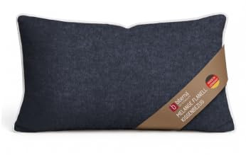 biberna Premium-Melange-Flanell Kopfkissenbezug 40x80 cm blau – Biber | 100% Baumwolle, wärmend & weich | mit Paspel & Reißverschluss | Winter-Kopfkissenbezug Uni | Modell 0840500