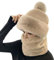 Damen Wintermütze Schal Set Damen Winddichter Schal Hut 2 in 1 Frauen Flanell Schalmütze Winter Warm Ski Hat Cycling Hat Scarf Headwear Cap Ohrschutz Winddicht Hut Schal (Beige, Einheitsgröße)