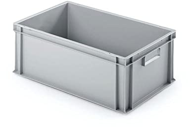 PROREGAL Eurobehälter mit geschlossenem Griff | HxBxT 22x40x60cm | 38 Liter | Grau | Eurobox, Transportbox, Transportbehälter, Stapelbehälter