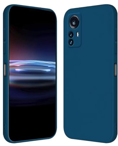 RankOne Custodia per Xiaomi MI 12 Pro (6.67 Inches) Cover Morbida in Silicone TPU - Blu zaffiro