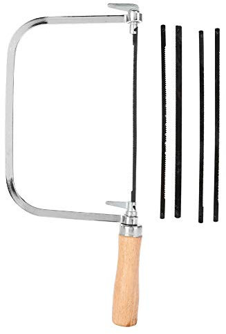 Coping Saw for Woodworking, Multi Purpose Handsaws Hand Garden Tool Metal String Cutter with 5 Blade Mini U Shape Manual Wire DIY Hacksaw Bow Tile for Wood Steel Stone Jade Cutting Crafts
