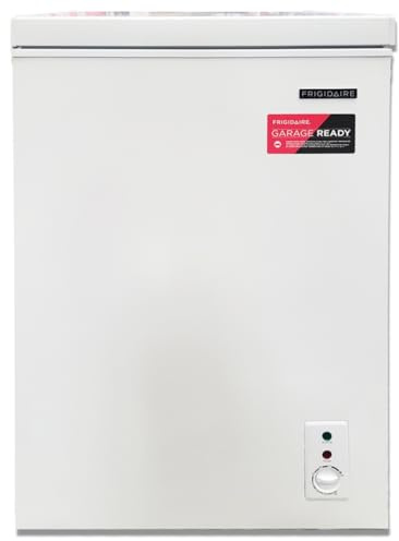 FRIGIDAIRE EFRF3003 Chest Deep Freezer - GARAGE-READY, 3.5 Cu. Ft. Capacity, White - Adjustable Thermostat - Removable Vinyl Coated Wire Basket - Easy Defrost Drain