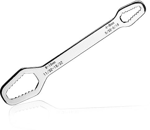 LEONTOOL Universal Torx Wrench Double Ended Multifunctional Universal Wrench 4mm-15mm Self-Tightening Wrench, Adjustable Glasses Wrench Multi-Function Wrench for Outdoor Riding Home Car Repair Tools