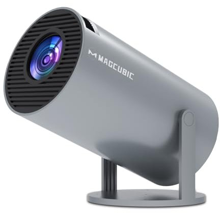 Auto Keystone Correction Mini Portable Projector, 4K/ 200 ANSI Smart Projector with Dual WiFi 2.4G/5G, 130 Inch Screen, 180 Degree Flip, Round Design